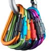 Aluminum D-Ring Locking Carabiner Light but Strong NOT for Climbing(Pack of 10)