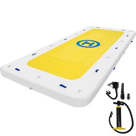 VEVOR Inflatable Dock Floating Platform, 12 x 6 ft, 3-5 Person Capacity, 6 inches Thick, Swim Dock with Hand Pump, Electric Air Pump & Storage Bag