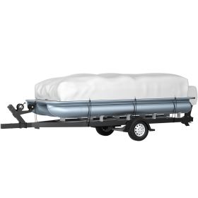 VEVOR Pontoon Boat Cover, Fit for 25'-28' Boat, Heavy Duty 600D Marine Grade Oxford Fabric