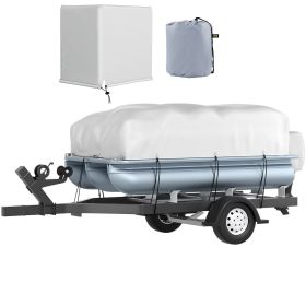 VEVOR Pontoon Boat Cover, Fit for 17'-20' Boat, Heavy Duty 600D Marine Grade Oxford Fabric