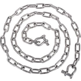 VEVOR Anchor Chain, 6' x 5/16" 316 Stainless Steel Chain, 3/8" Anchor Chain Shackle, 7120lbs Anchor Lead Chain Breaking Load