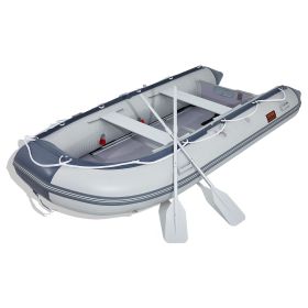 VEVOR Inflatable Dinghy Boat, 6-Person Transom Sport Tender Boat, with Marine Wood Floor and Adjustable Aluminum Bench