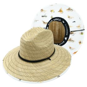 Gallatin River Straw Wide Brim Lures Fishing Lifeguard Hat