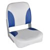 Boat Seats 2 pcs Foldable Backrest Blue-white Pillow 16.1"x14.2"x18.9"