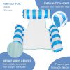 Inflatable Mesh Swimming Chair; Foldable Striped Floating Hammock For Pool Beach Party Summer