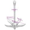 Folding Anchor with Rope Silver 5.5 lb Malleable Iron