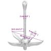 Folding Anchor Silver 5.5 lb Malleable Iron