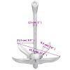 Folding Anchor Silver 13.2 lb Malleable Iron