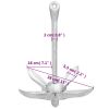 Folding Anchor Silver 8.8 lb Malleable Iron