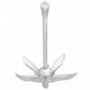 Folding Anchor with Rope Silver 7.1 lb Malleable Iron