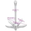 Folding Anchor Silver 17.6 lb Malleable Iron