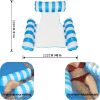 Inflatable Mesh Swimming Chair; Foldable Striped Floating Hammock For Pool Beach Party Summer