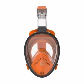 Snorkeling Mask; Full Face Snorkeling & Diving Mask With 180Â° Panoramic View With Longer Vent Tube; Waterproof; Anti-Fog & Anti-Leak Technology Mask; (Color: Orange, size: S/M)