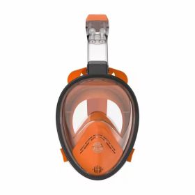 Snorkeling Mask; Full Face Snorkeling & Diving Mask With 180Â° Panoramic View With Longer Vent Tube; Waterproof; Anti-Fog & Anti-Leak Technology Mask; (Color: Orange, size: M/L)