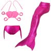 3PCS Kids Girls Swimsuit Bathing Suits Bikini Fish Tail Set