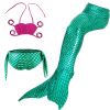 3PCS Kids Girls Swimsuit Bathing Suits Bikini Fish Tail Set