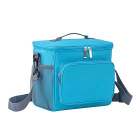 Portable Oxford Lunch Boxes One Shoulder Fresh-Keeping Bags (Color: Sky blue)