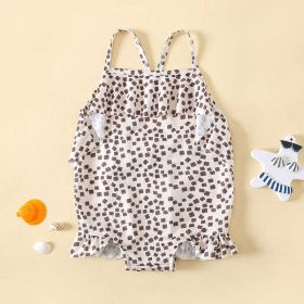 Baby Girl Floral Print Pattern Lace Design Sling Swimsuit Onesies In Summer (Size/Age: 90 (12-24M))