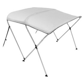 VEVOR 3 Bow Bimini Top Boat Cover, 900D Polyester Canopy with 1" Aluminum Alloy Frame, Waterproof and Sun Shade, Includes Storage Boot (Color: Light Grey, size: 6'L x (54"-60")W x 46"H)