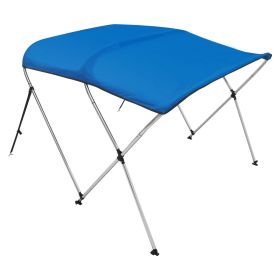 VEVOR 3 Bow Bimini Top Boat Cover, 900D Polyester Canopy with 1" Aluminum Alloy Frame, Waterproof and Sun Shade, Includes Storage Boot (Color: Pacific Blue, size: 6'L x (54"-60")W x 46"H)