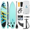 inflatable paddle board 10'6 including sup paddle, paddleboard backpack, pump, leash